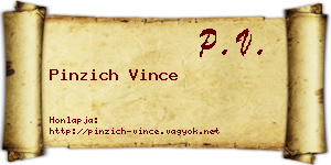 Pinzich Vince névjegykártya